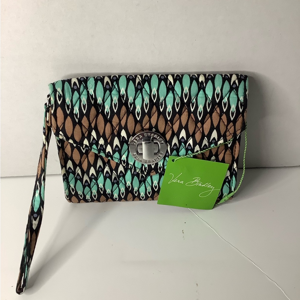Vera Bradley Women's Patterned Sierra Stream Wristlet - Brown and Turquoise